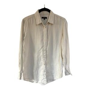 Quince 100% European Linen Long Sleeve Shirt in Sand Size XS